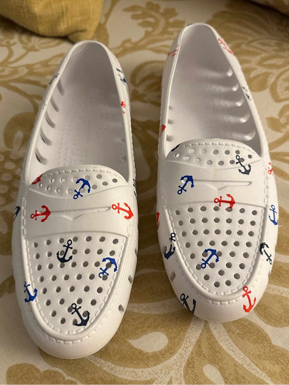 NWOT Floafers Posh Diver Water Shoes Nautical Anchor Slip On Loafers